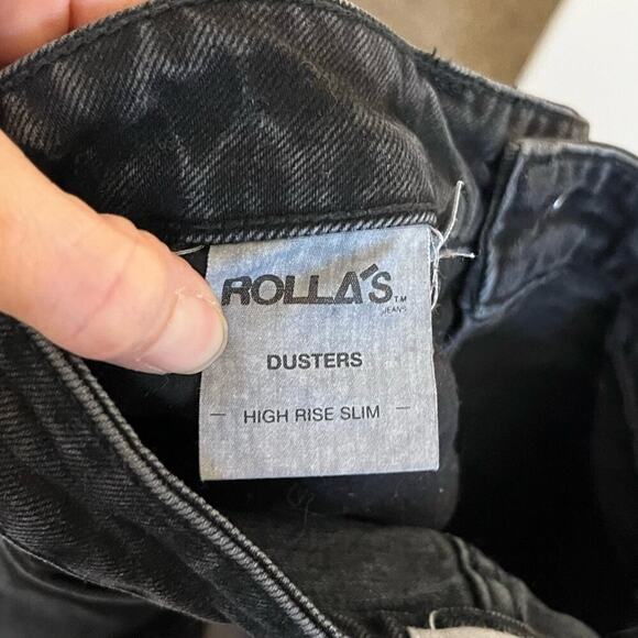 Rolla’s Dusters High Rise Slim Straight Leg Jeans Comfort Jet Black 25 - Picture 6 of 10